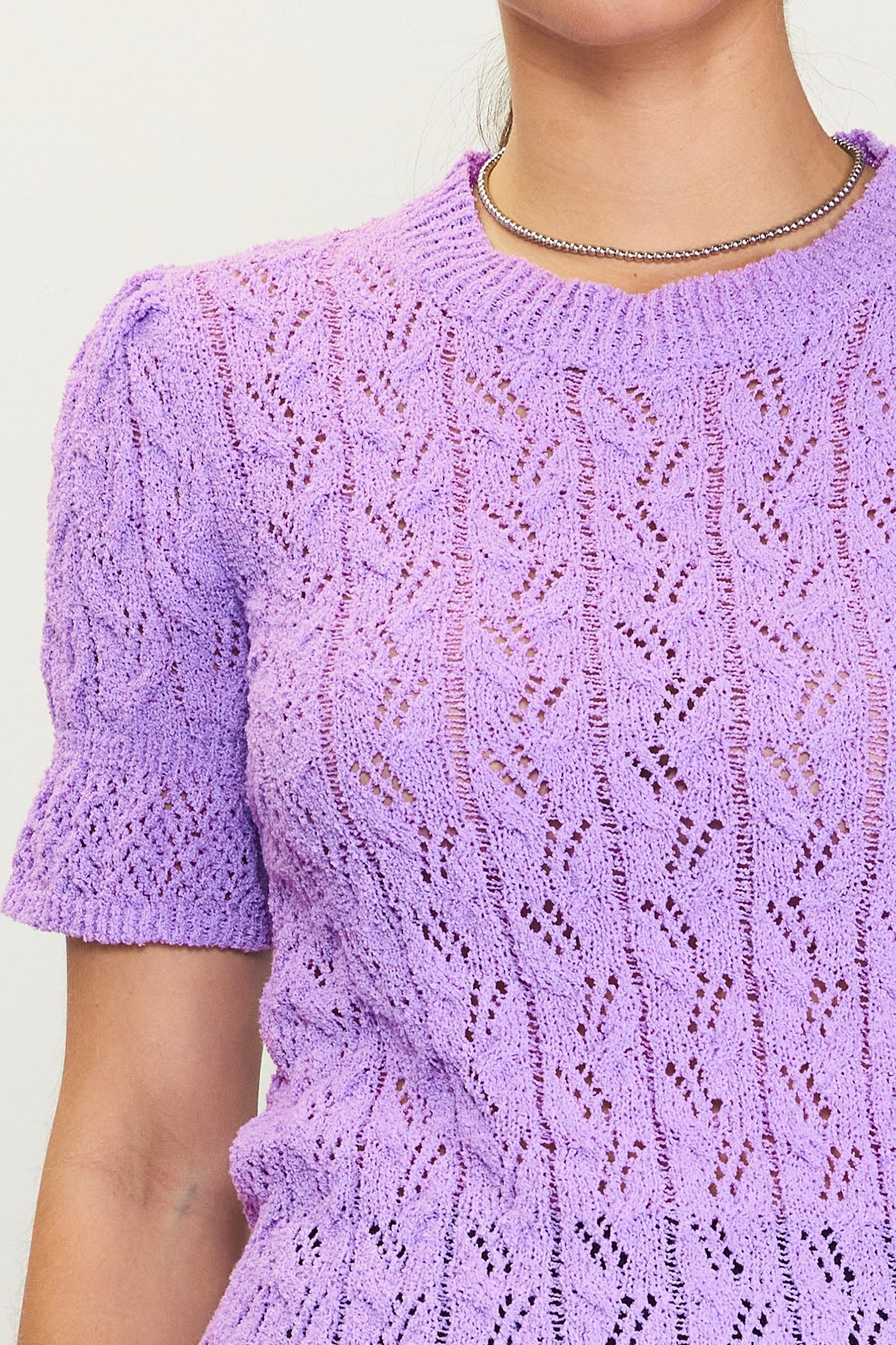 SALE | Pointelle Short Sleeve Sweater