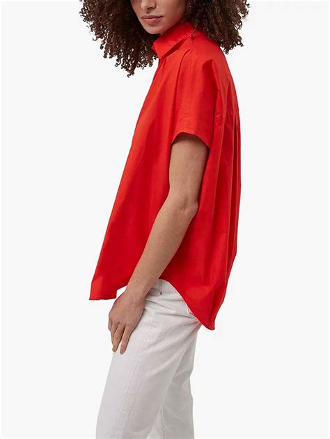 SALE | French Connection Poplin Shirting Popover SS Red