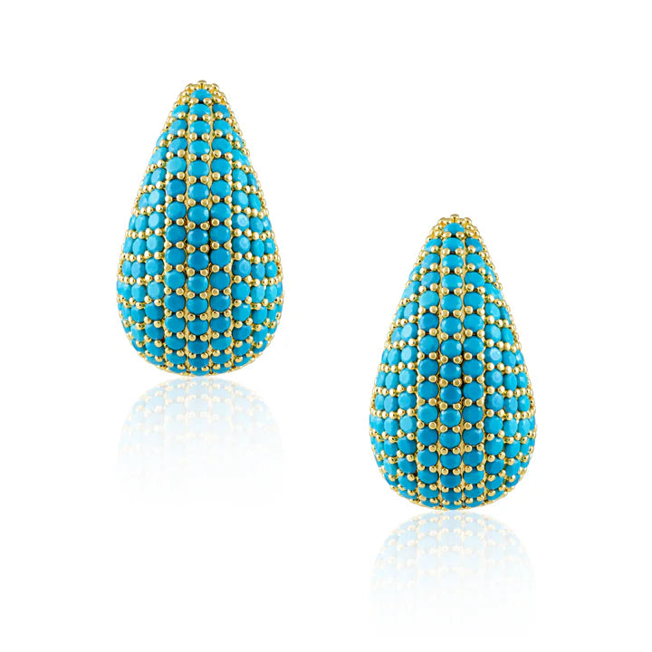 Sahira Celine CZ Raindrop Earrings in Turquoise