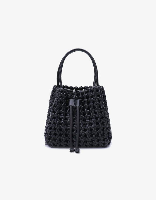 Remi+Reid Perrie Bucket Mini Woven Square in Black