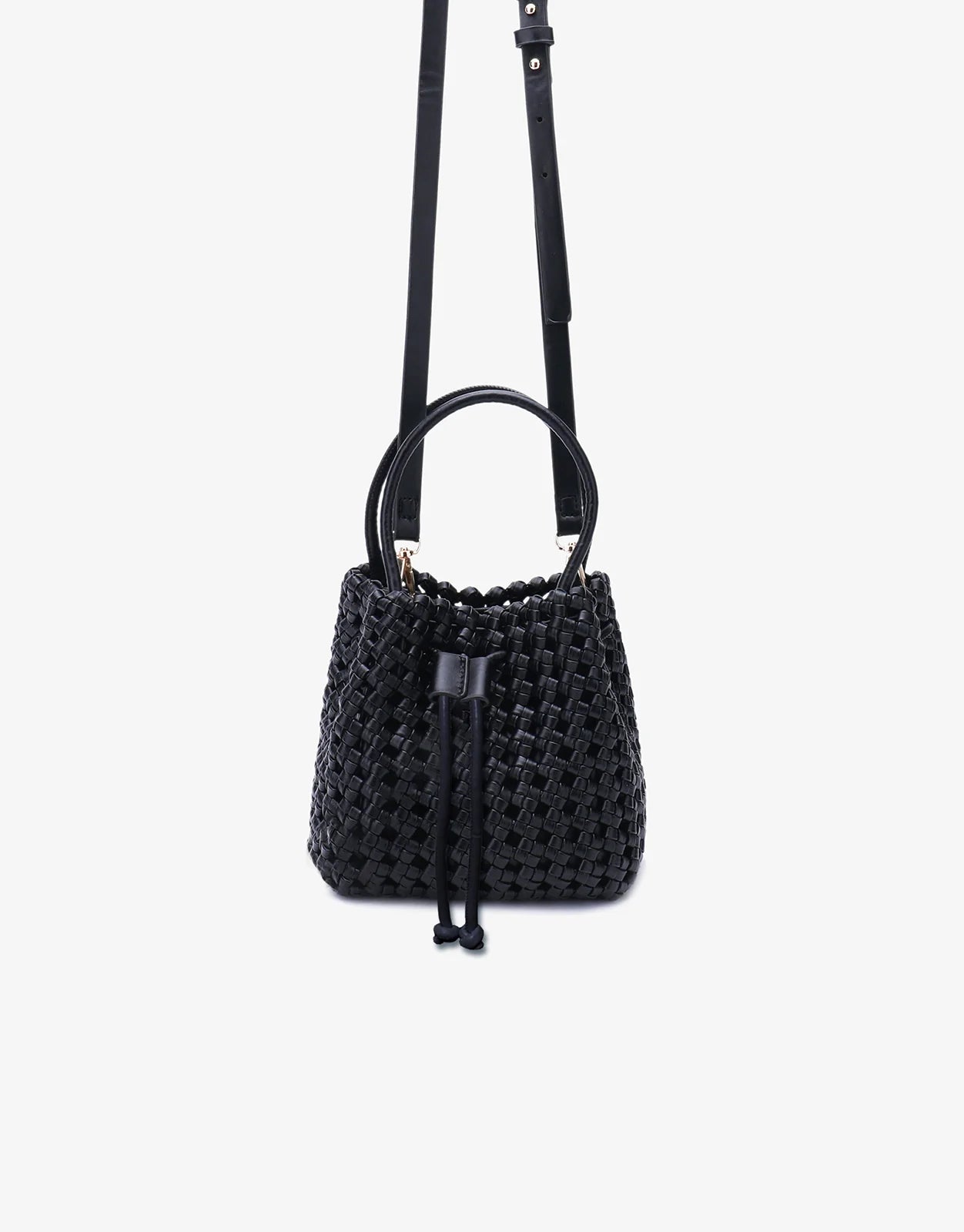 Remi+Reid Perrie Bucket Mini Woven Square in Black