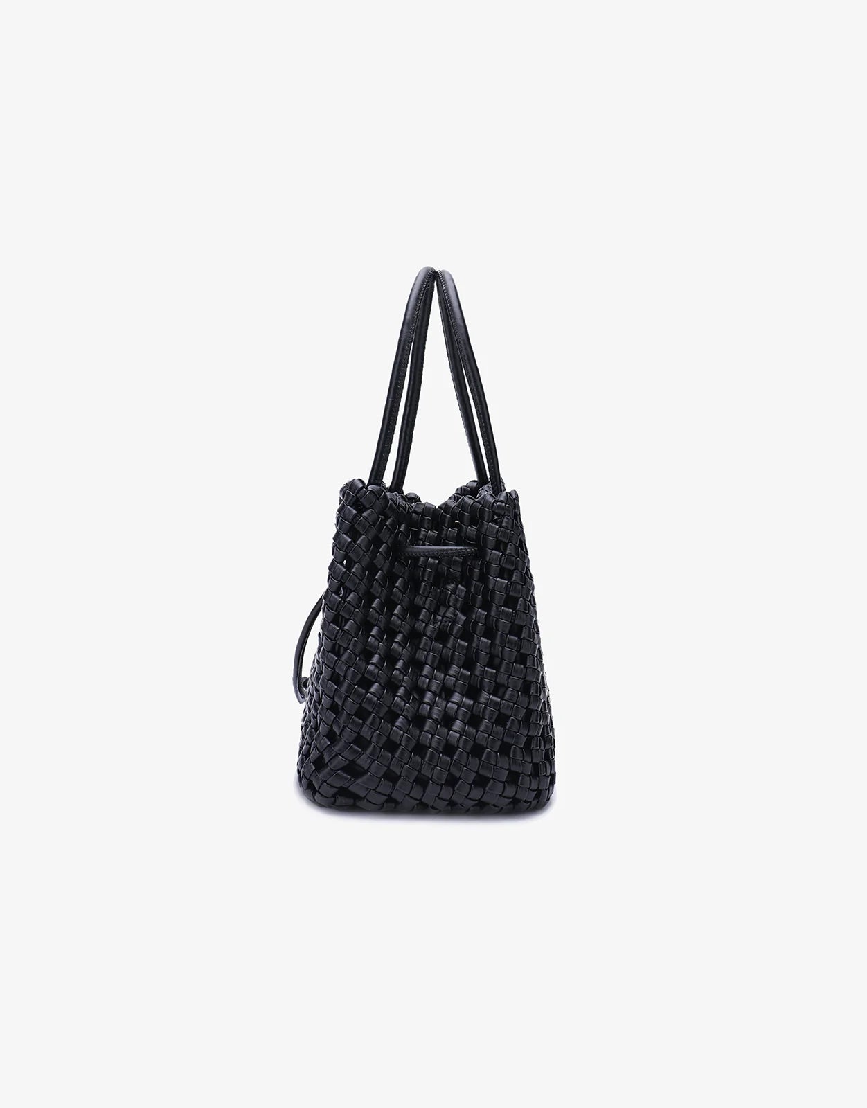 Remi+Reid Perrie Bucket Mini Woven Square in Black