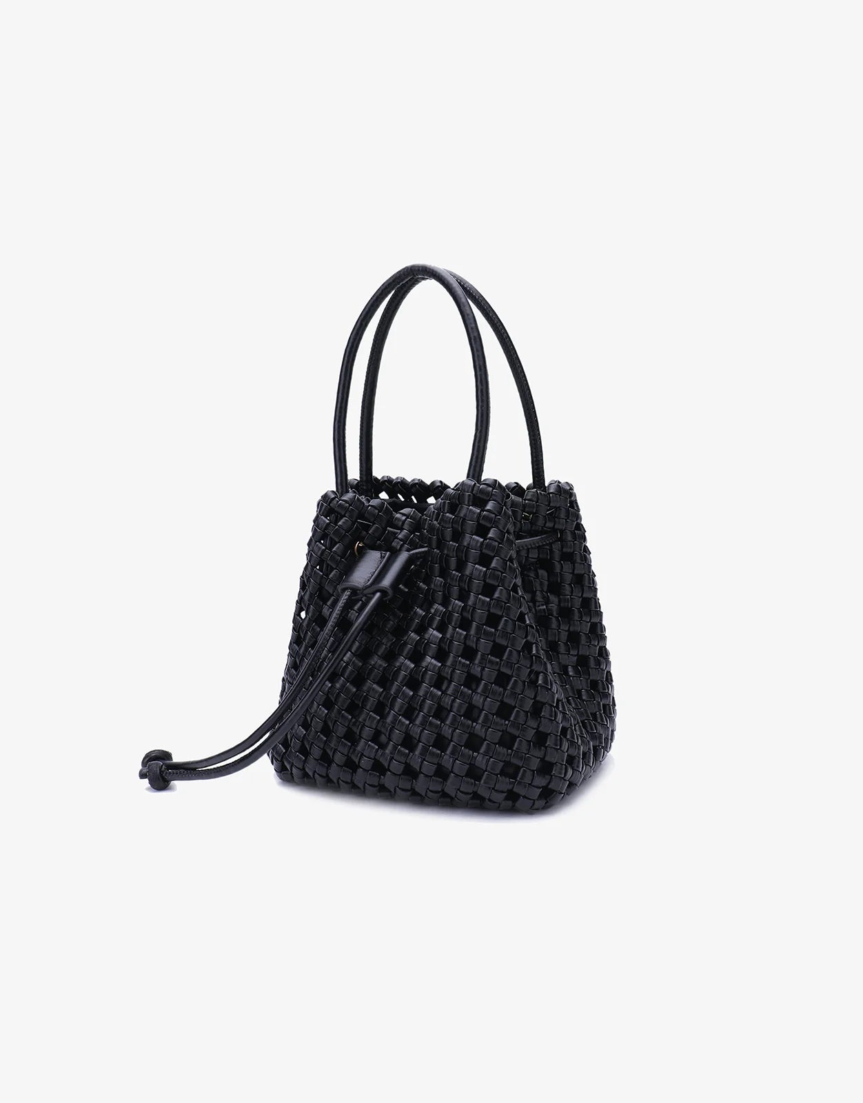 Remi+Reid Perrie Bucket Mini Woven Square in Black