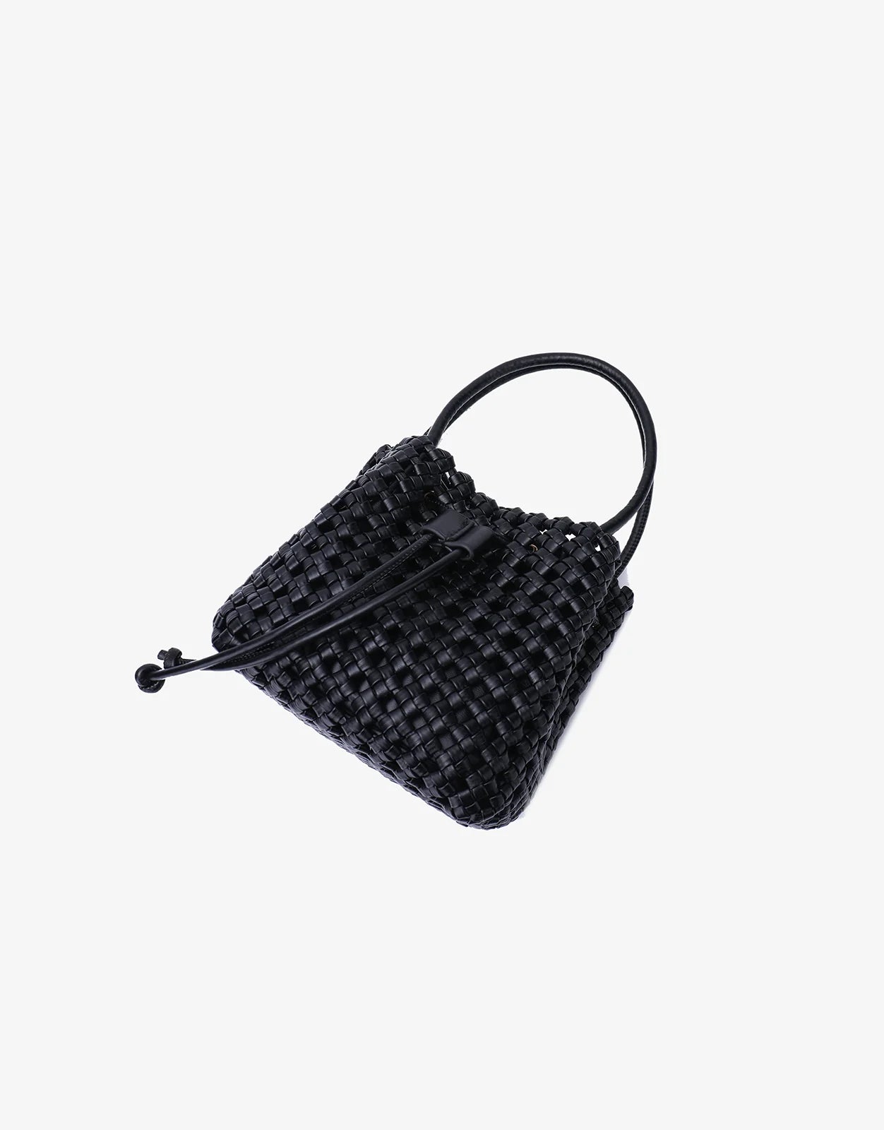 Remi+Reid Perrie Bucket Mini Woven Square in Black