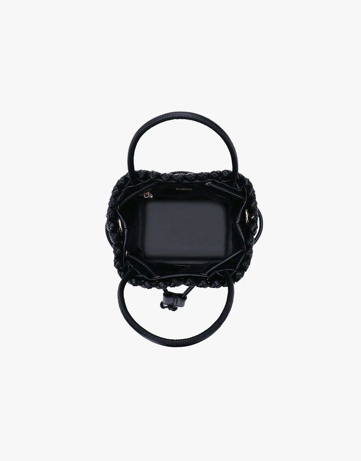 Remi+Reid Perrie Bucket Mini Woven Square in Black