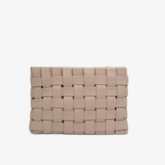 Remi Reid Lindy Woven Clutch Crossbody Tan