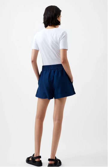 SALE | French Connection Birdie Linen Shorts in Midnight Blue