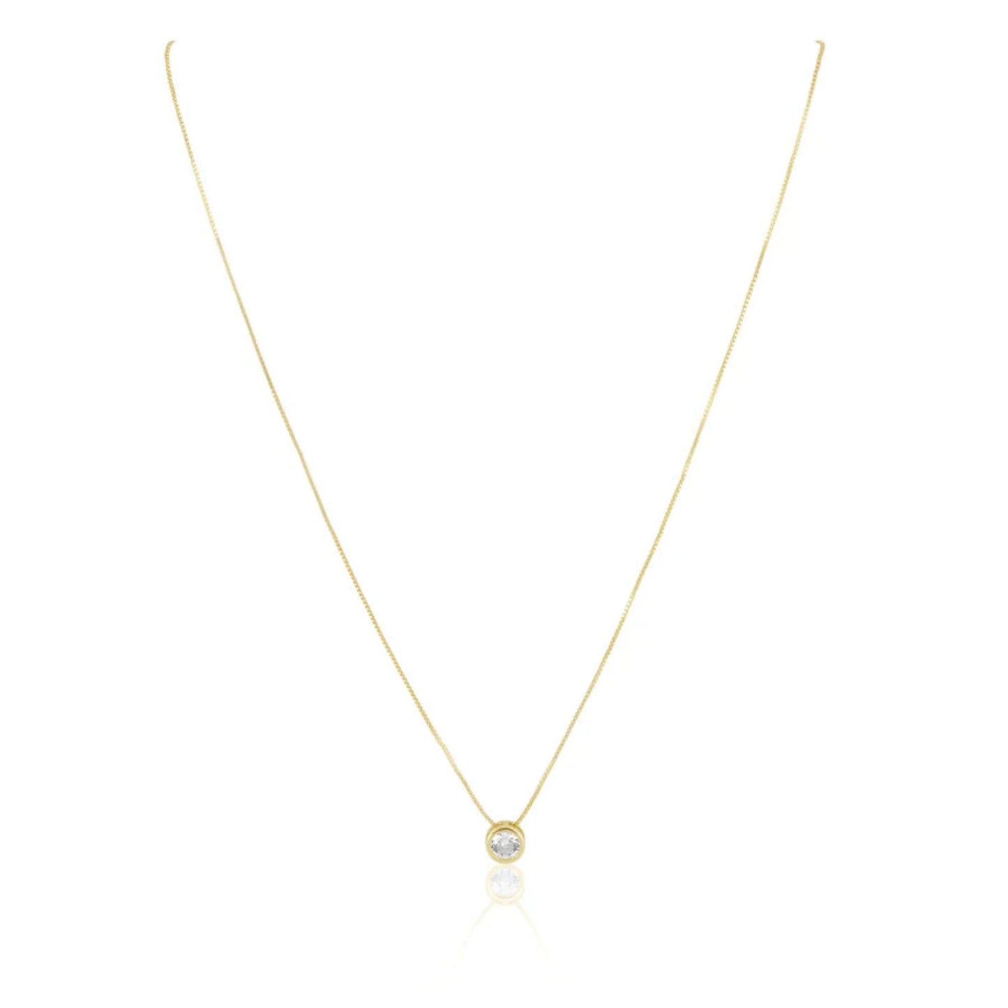 gold chain necklace with gem charm