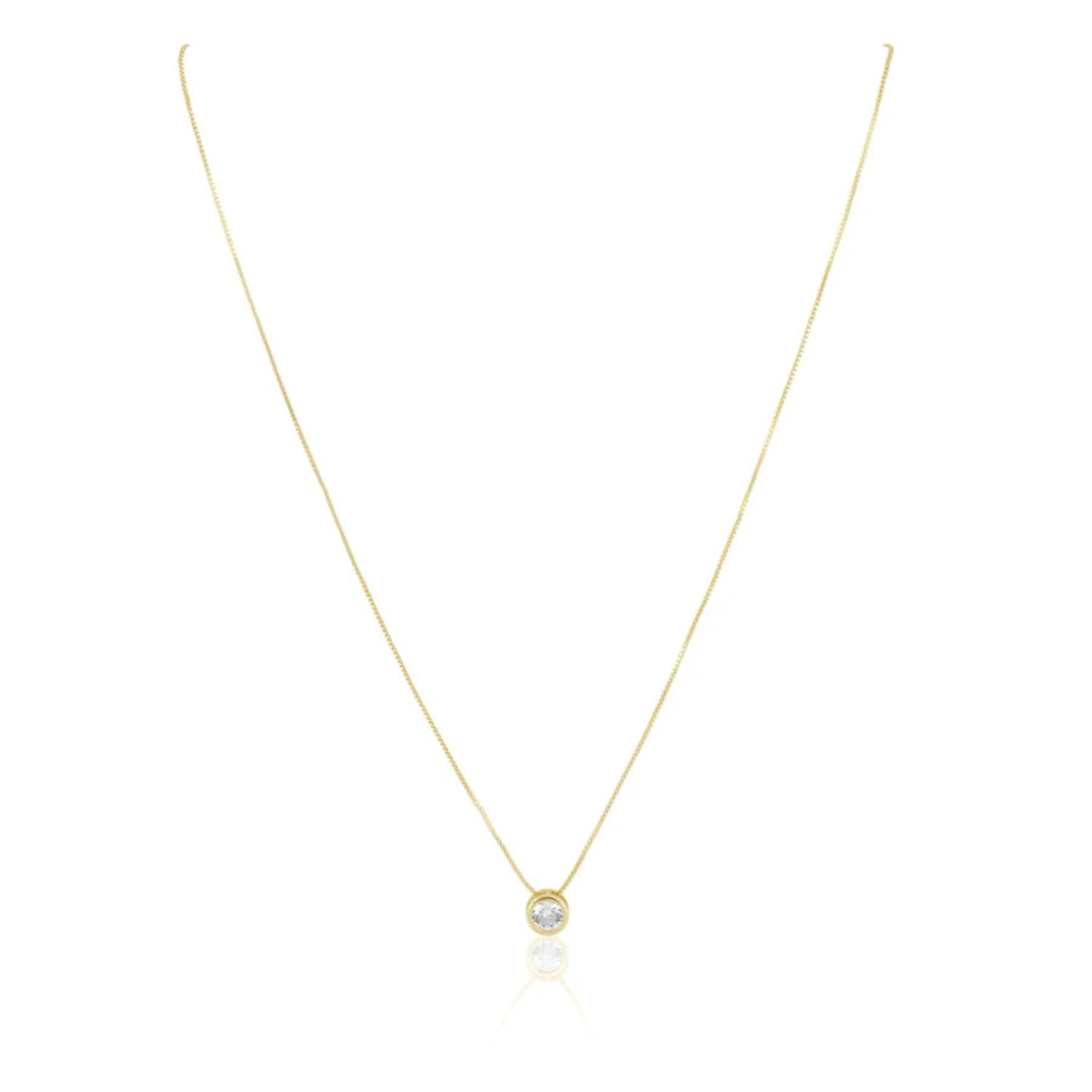 gold chain necklace with gem charm