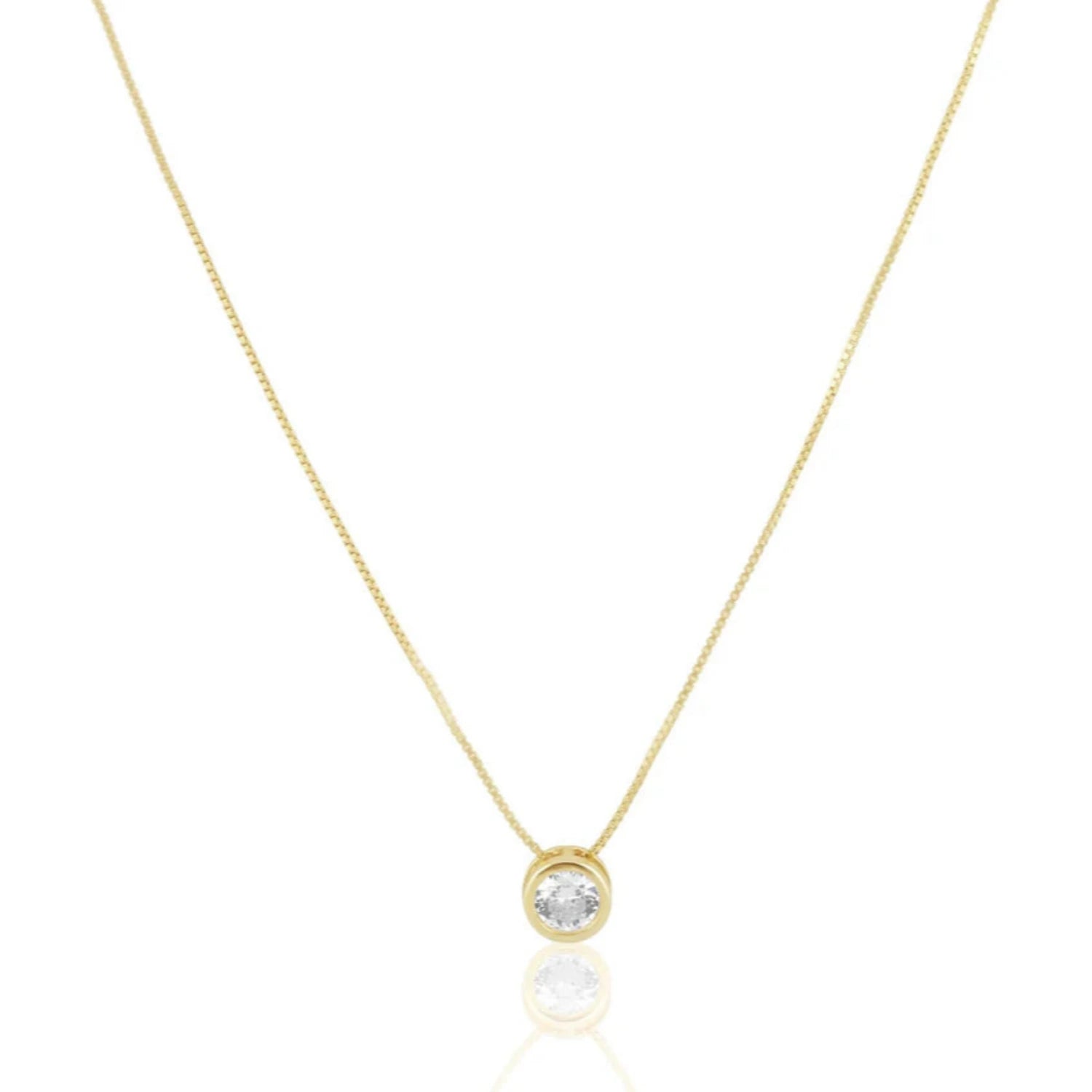 gold chain necklace with gem charm