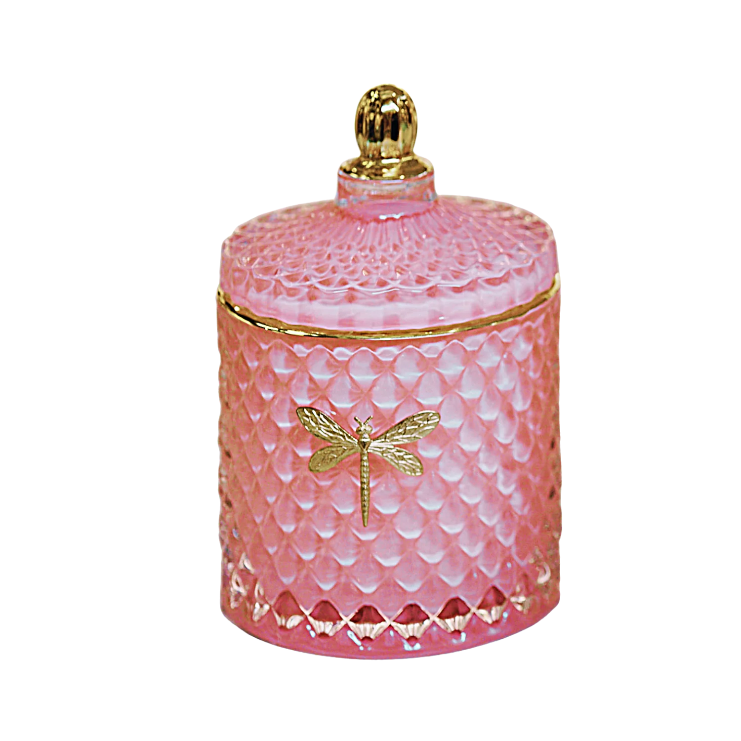 ornate glass jar pear scented candle