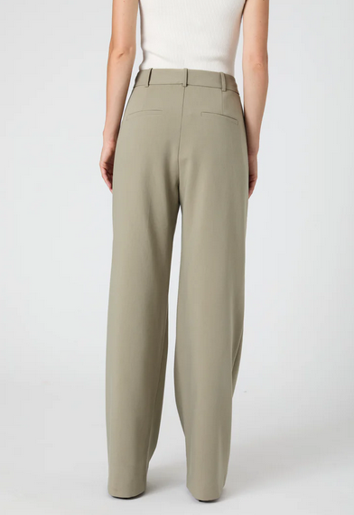 light olive green pleated wide leg slacks