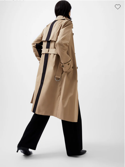 Coco Twill Trench Coat | Midi Jacket | Colorblock Camel Black | French Connection