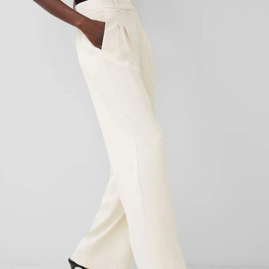 wide leg ivory slacks