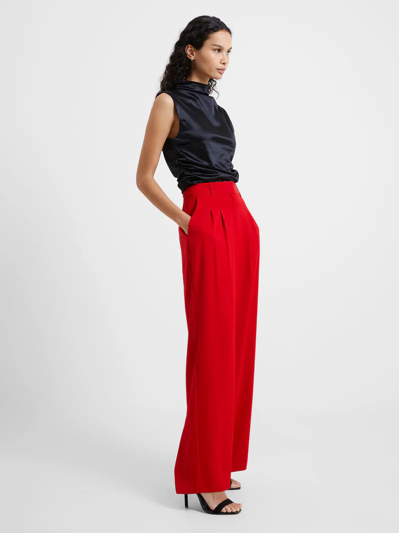 Harrie Suiting Trouser | Wide Leg Slacks | Mars Red | French Connection