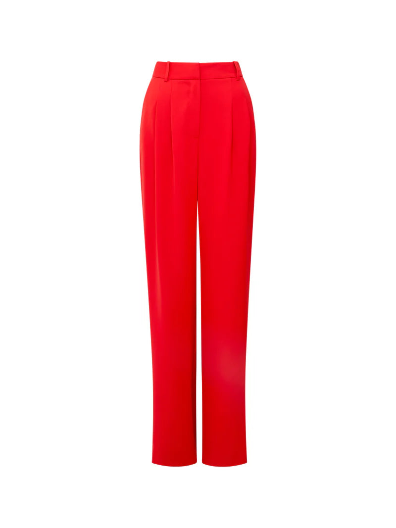 Harrie Suiting Trouser | Wide Leg Slacks | Mars Red | French Connection