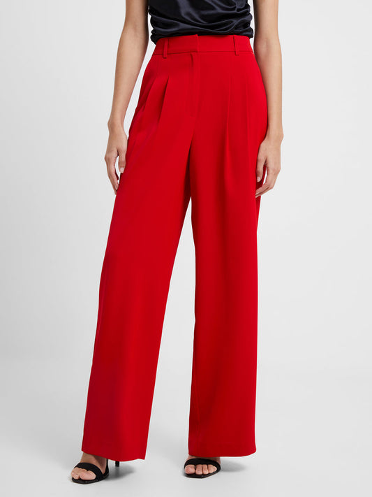 Harrie Suiting Trouser | Wide Leg Slacks | Mars Red | French Connection