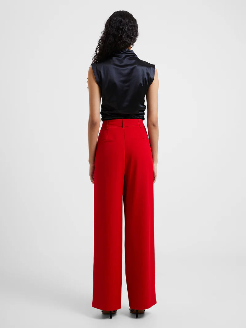 Harrie Suiting Trouser | Wide Leg Slacks | Mars Red | French Connection