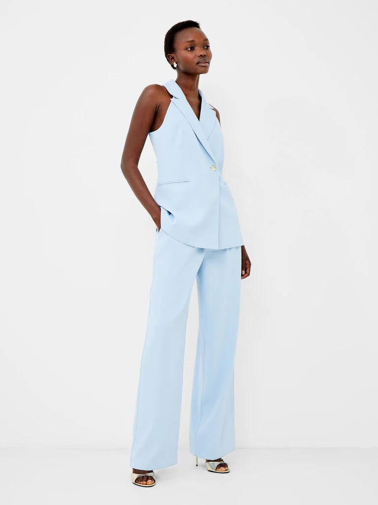 light blue wide leg slacks