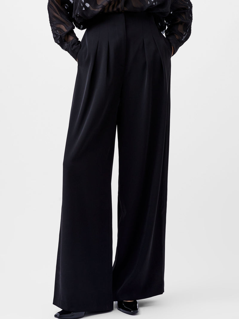 Harrie Suiting Trouser | Wide Leg Slacks | Blackout | French Connection