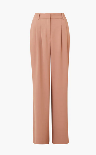 wide leg caramel brown slacks