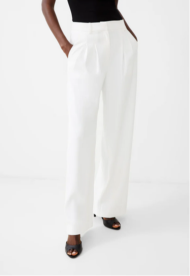 wide leg white slacks