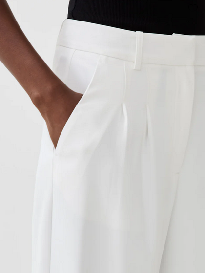 wide leg white slacks