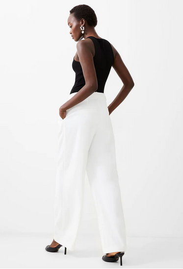 wide leg white slacks