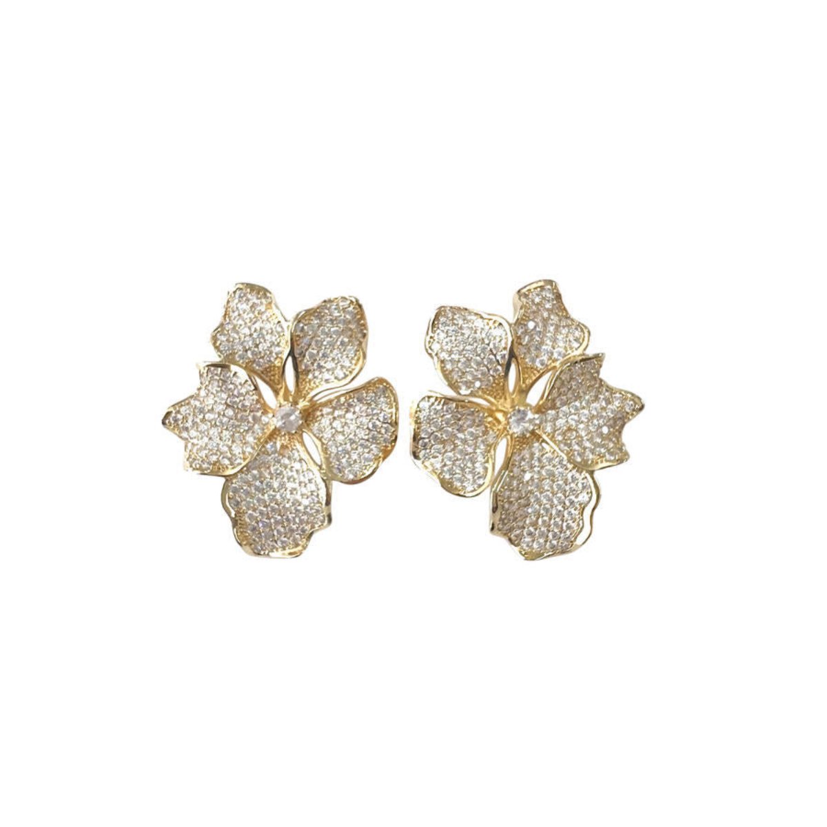 sparkly flower post earrings