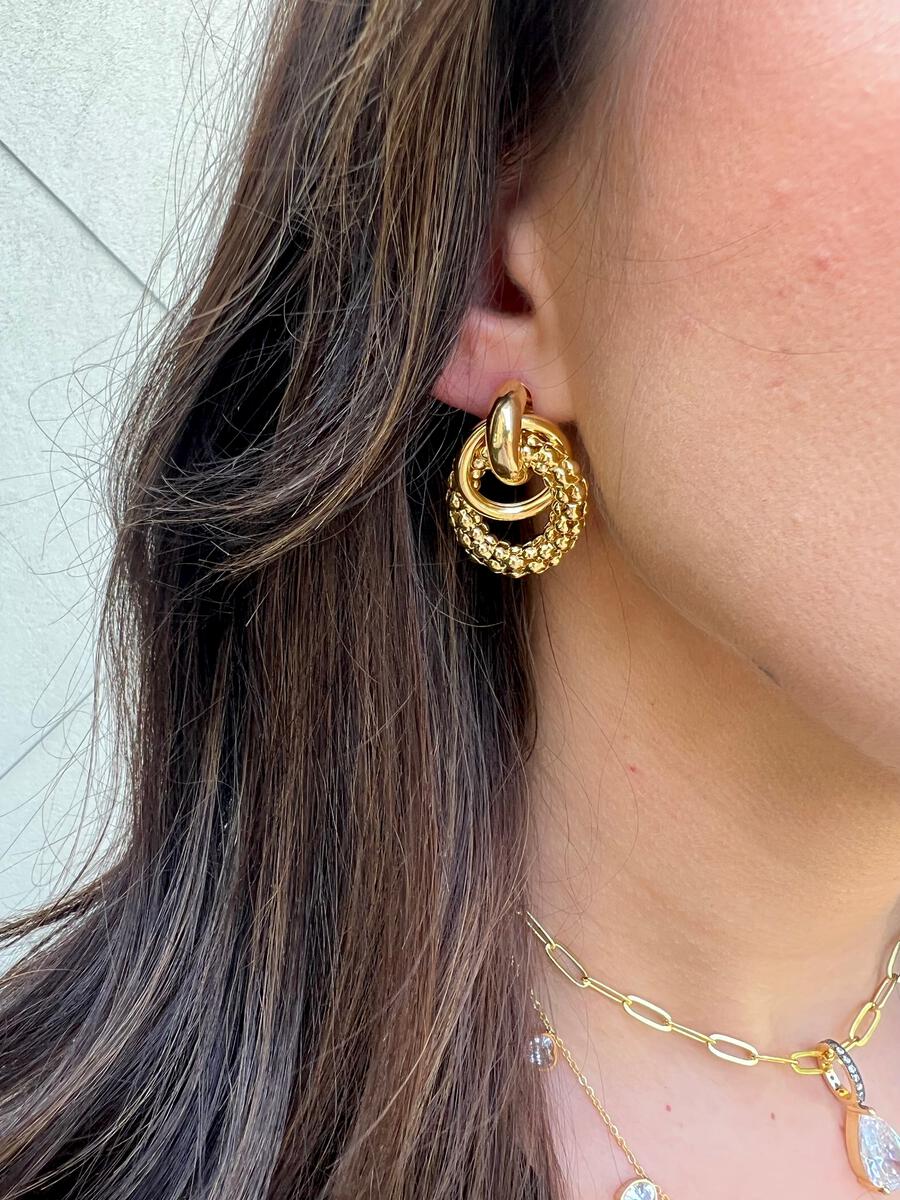 gold twisted post earrings