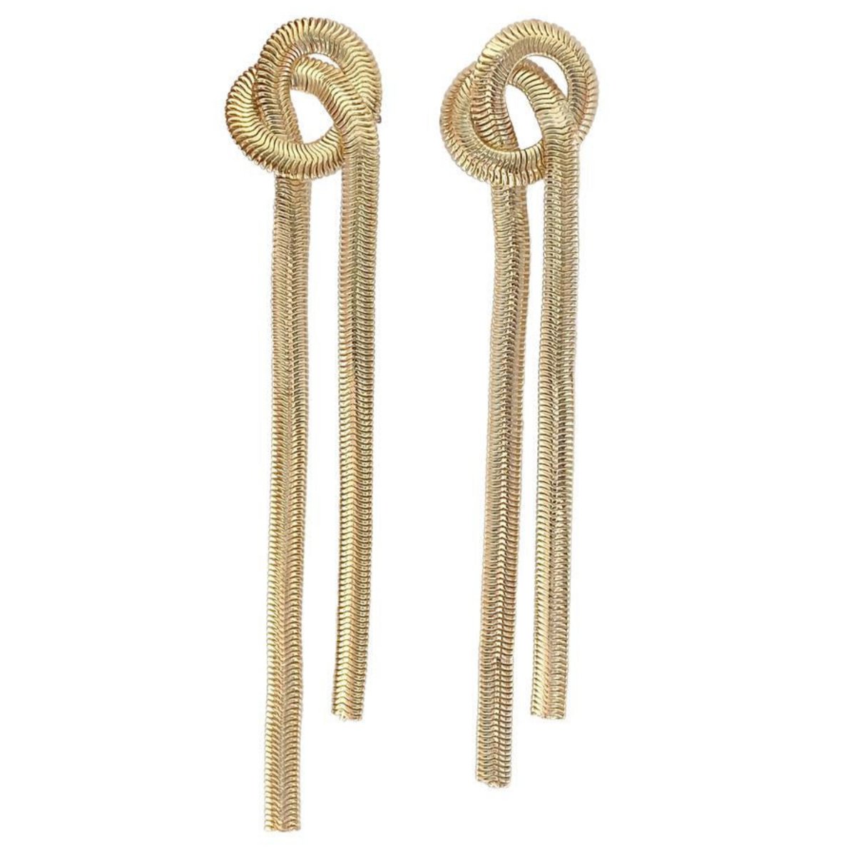 gold knot dangle earrings