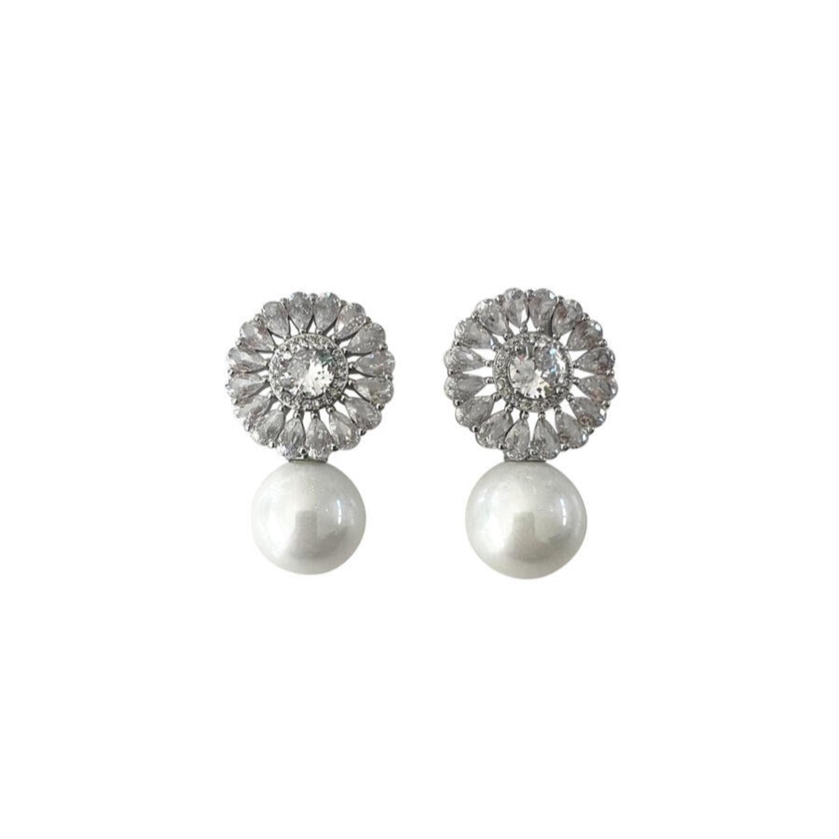 bling post earrings with pearl