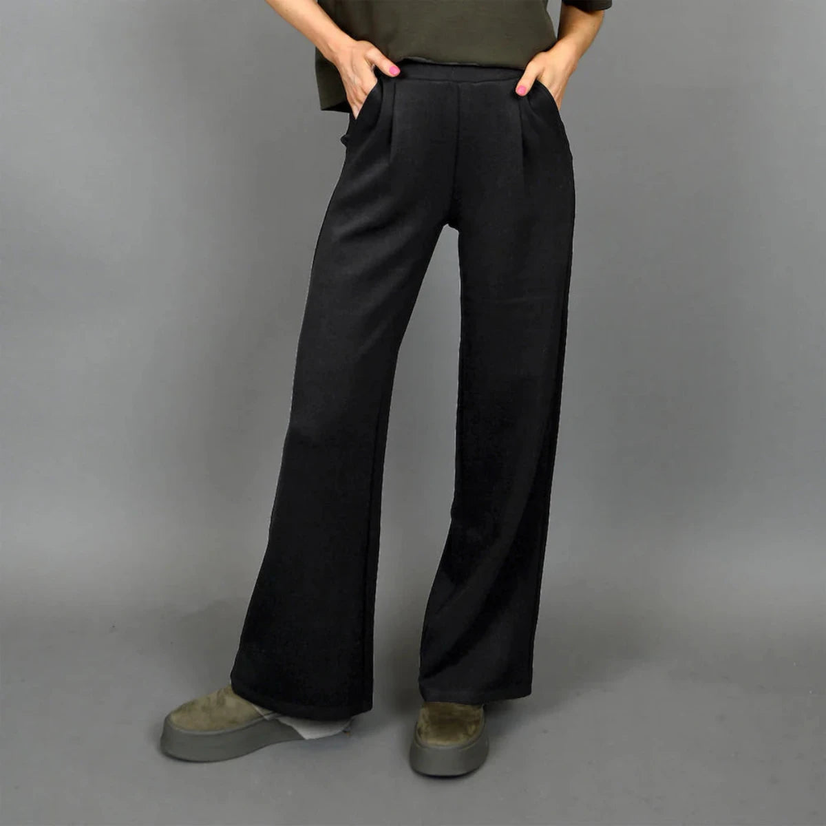 soft wide leg black lounge pants