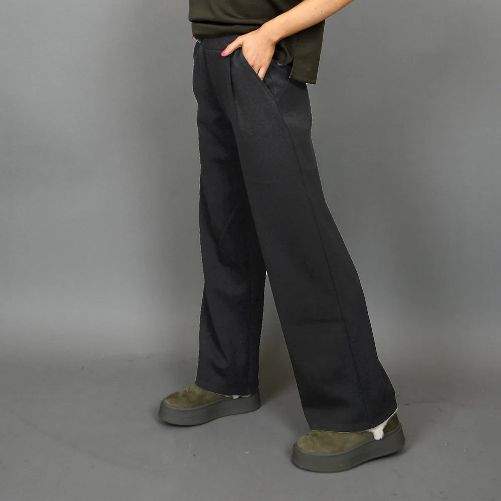 soft wide leg black lounge pants