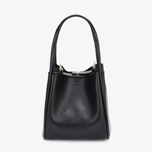 soft black leather small tote purse with detachable crossbody strap