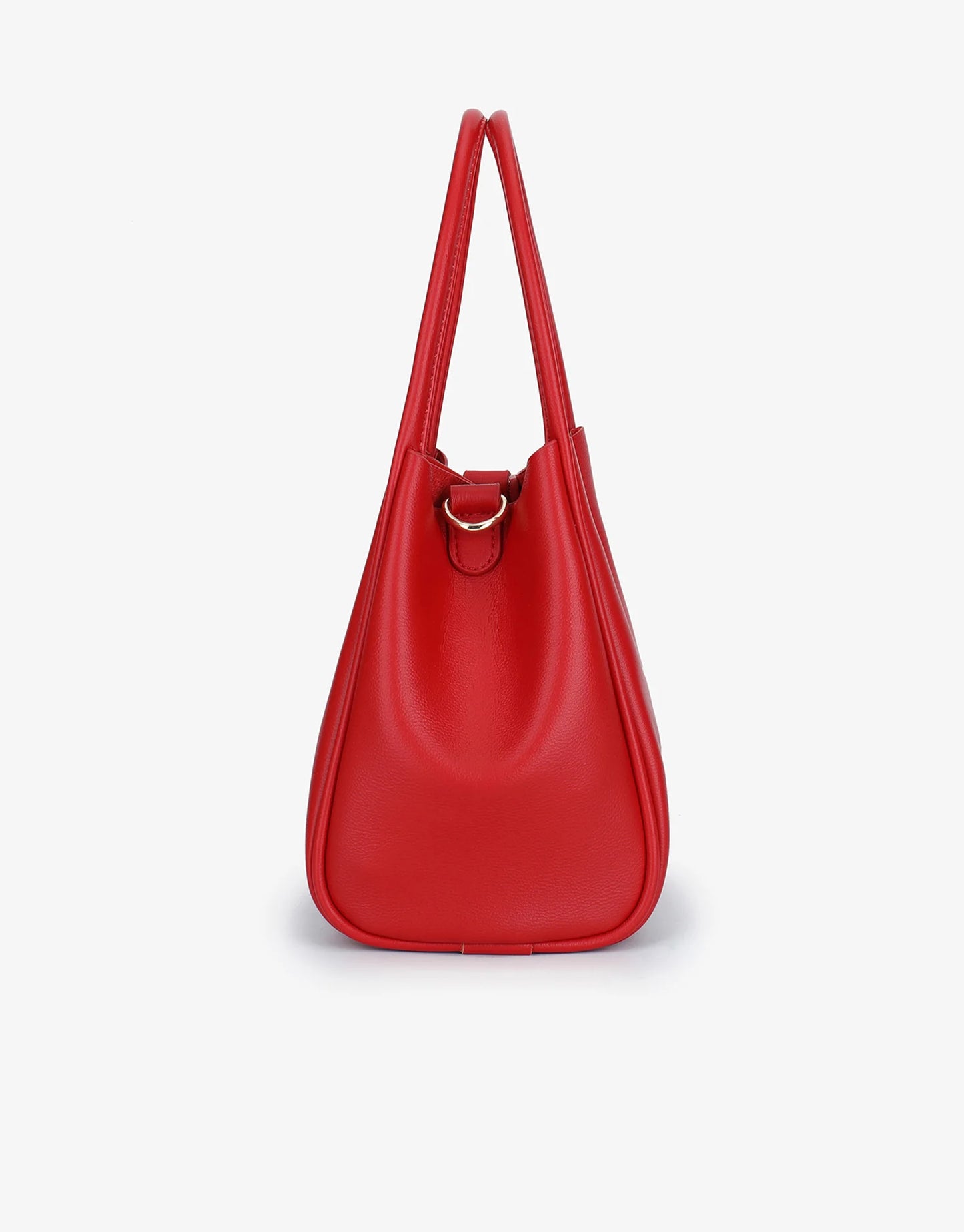 soft leather red bucket bag