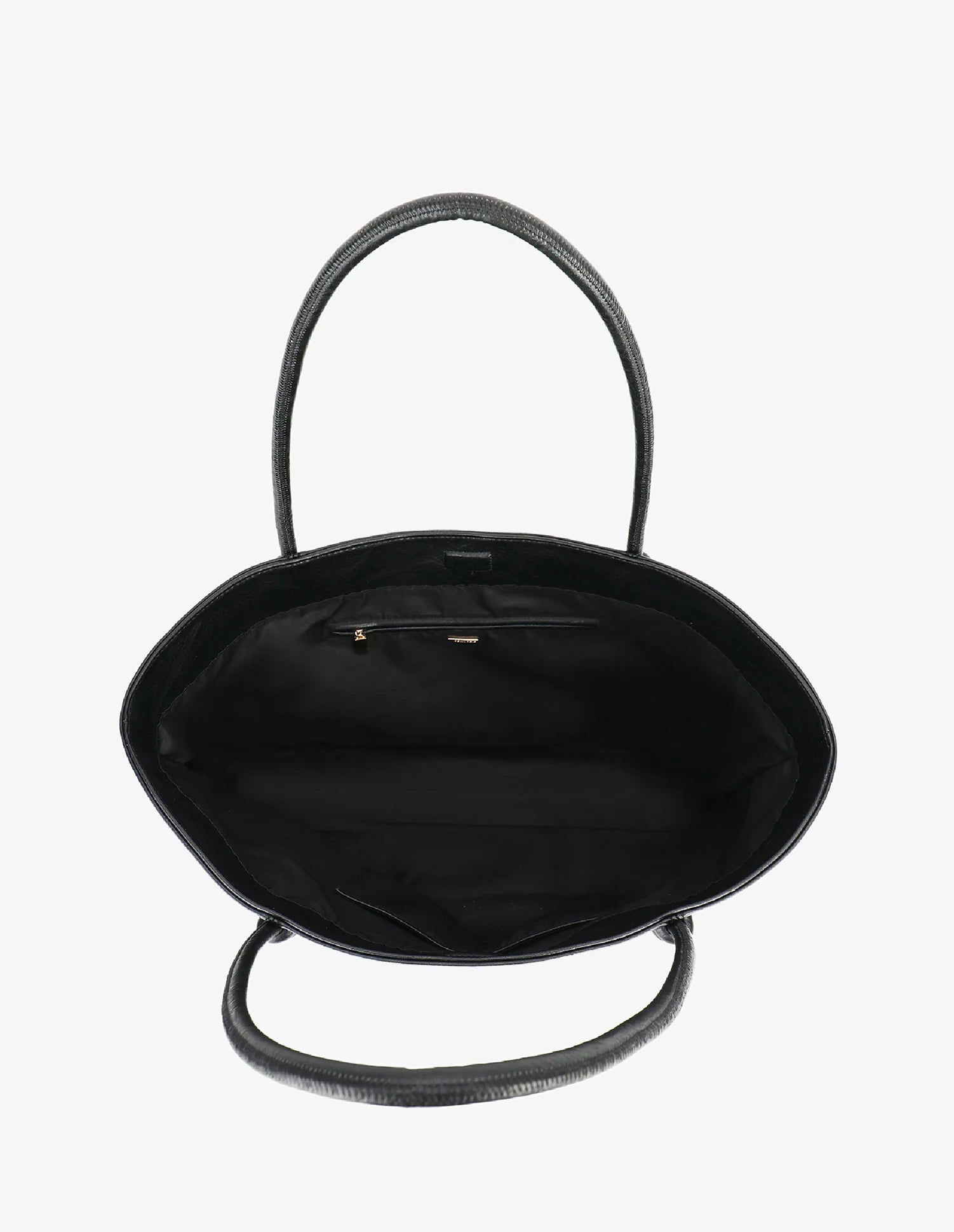 black vegan leather tote bag