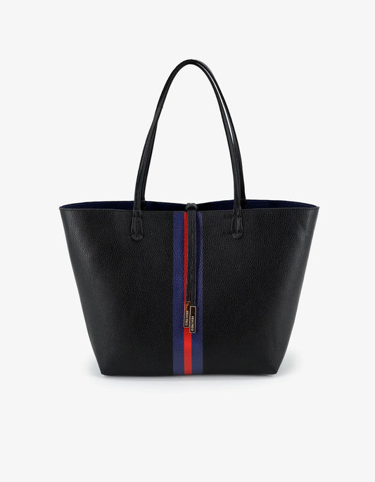 Departure Tote Stripe | Black Navy Red | Remi+Reid