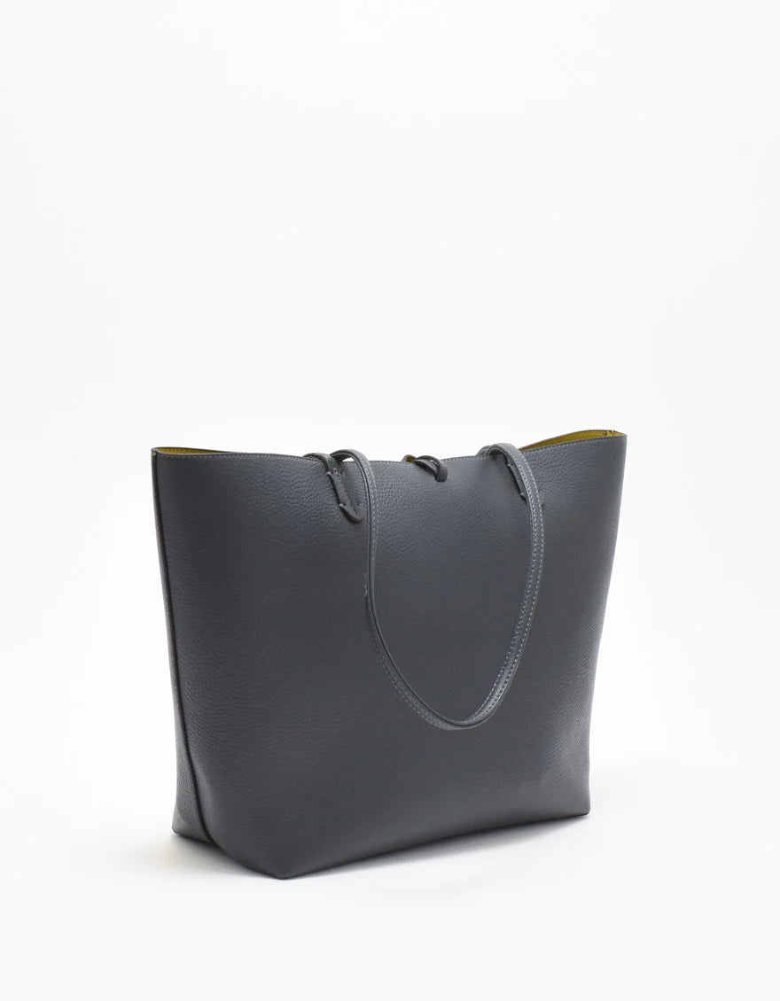 gray mustard reversible shoulder purse