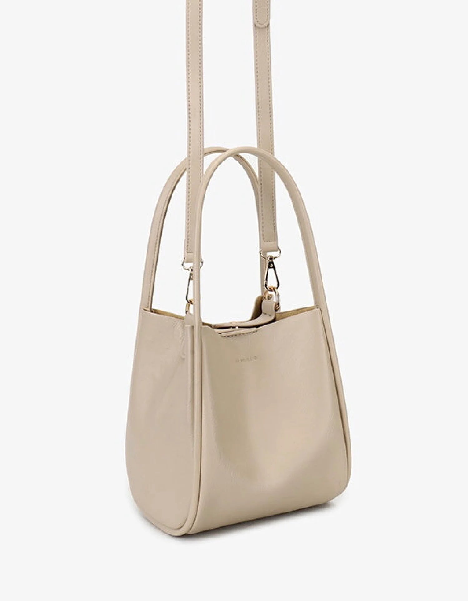 soft leather ivory bucket tote