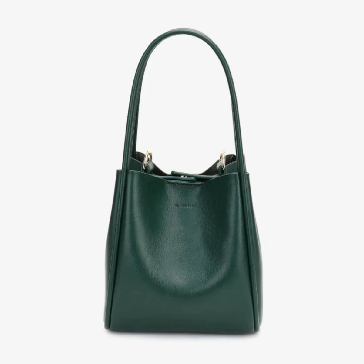 soft leather green bucket tote