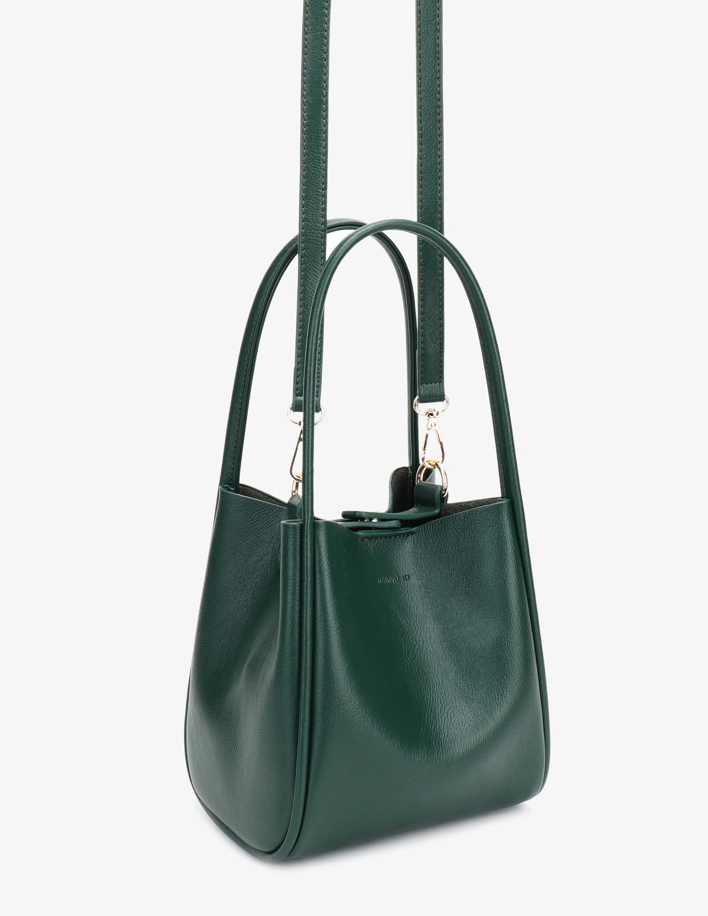 soft leather green bucket tote