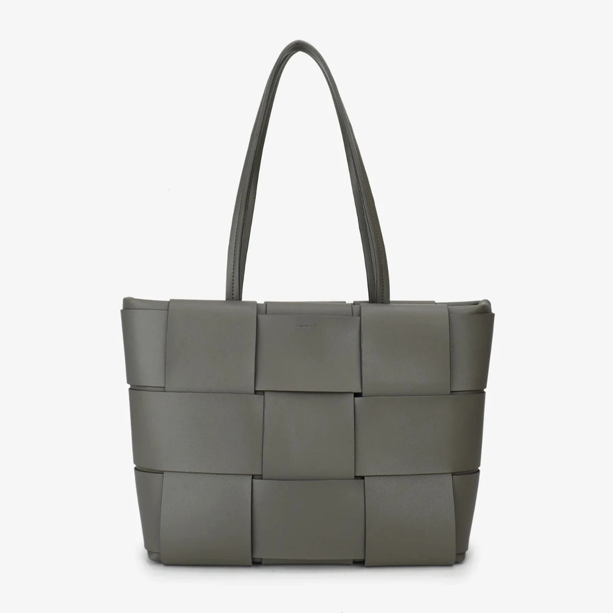 woven grey shoulder tote