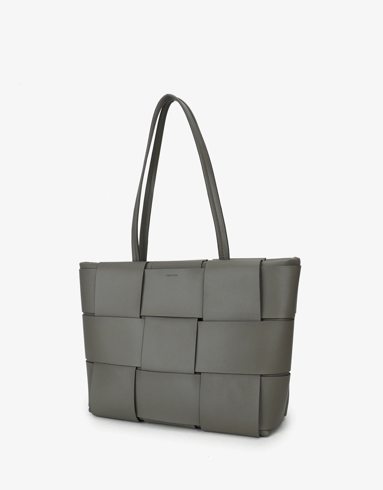 woven grey shoulder tote