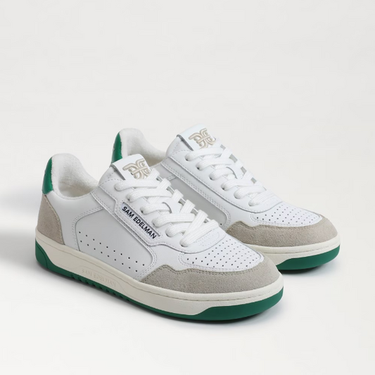 Harper Sneaker | White with Green Soles | Sam Edelman